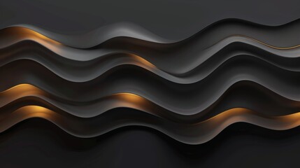 Gorgeous black waves lit up by rich gold light, bringing sophistication and opulence to any project. Ideal for chic websites, presentations, or branding materials