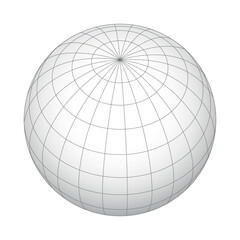 Earth planet globe grid of meridians and parallels