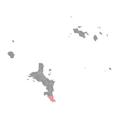 Takamaka district map, administrative division of Seychelles. Vector illustration.