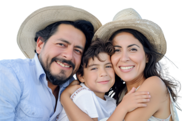 Family father mother son daughter kid studio photo white background