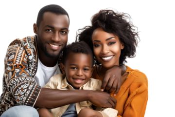 Family father mother son daughter kid studio photo white background