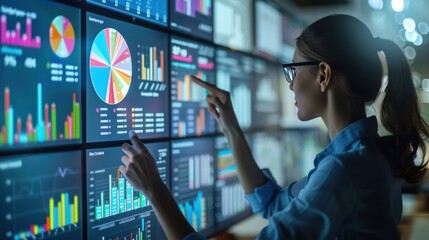 Business analyst presenting a market research report, emphasizing market analysis and business intelligence