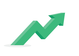 3D green business arrow graph going up