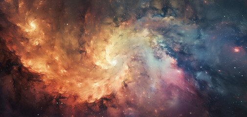 Fototapeta premium Outer Space spiral fractal background Wallpaper Illustration