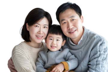 Family father mother son daughter kid studio photo white background