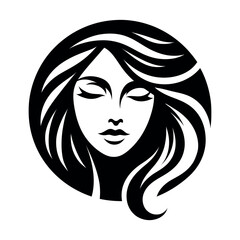 Beauty face woman, logo, Vector illustration