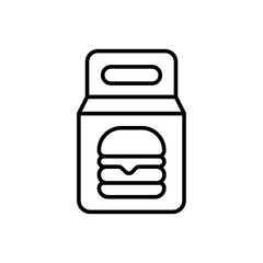 Burger bag outline icons, minimalist vector illustration ,simple transparent graphic element .Isolated on white background