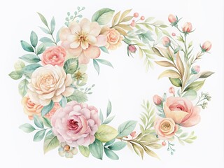 Delicate pastel-colored watercolor illustration of a floral alphabet letter on a transparent background, featuring soft petals and gentle brushstrokes in a whimsical design.