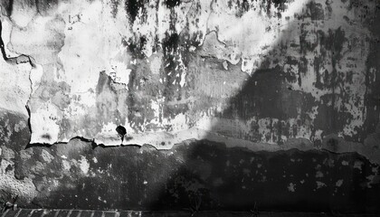 Weathered Concrete Wall With Flaking Paint