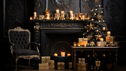 Obraz premium Festive christmas tree backdrop for holiday celebration and seasonal decorations