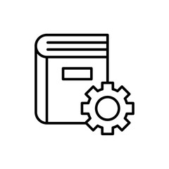 Fototapeta premium Technical book outline icons, minimalist vector illustration ,simple transparent graphic element .Isolated on white background