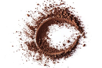 A close-up shot of a pile of dirt on a white background