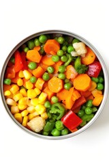 A colorful arrangement of mixed vegetables on a white background, perfect for use in recipes, food blogs, or cooking-related content
