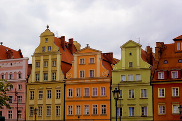 Fototapeta premium Colorful Old houses in old town, wroclaw, poland