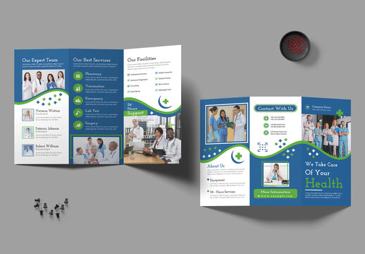 Medical Health Care Trifold Brochure Template