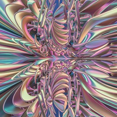 Abstract 3d art background with curve shape. Holographic color