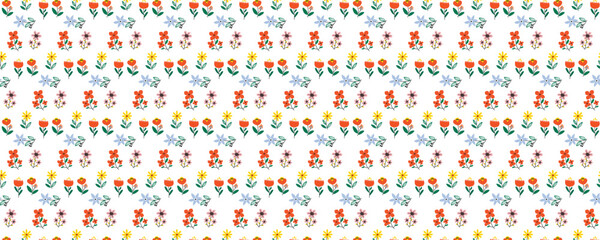 A unique seamless floral and leaf pattern design