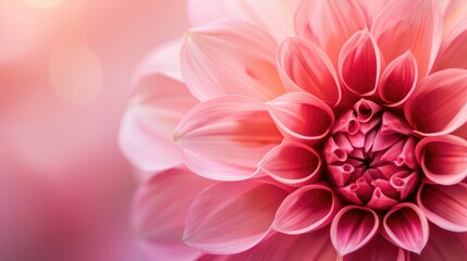 Macro shot of lovely pink dahlia bloom