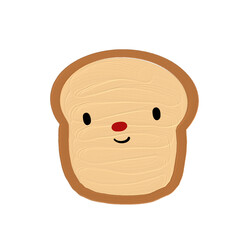 cartoon face bread