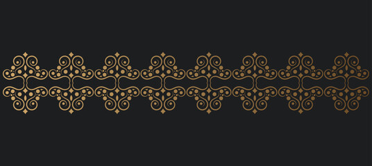 Elegant golden ornamental border template