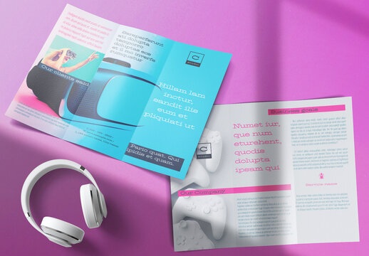 Colorful Geometric and Abstract Tri-Fold Brochure Layout