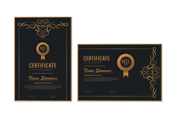 Luxury achievement certificate best award diploma design