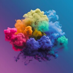 Fototapeta premium Abstract colorful smoke background concept Illustration beautiful multicolored cloud splashes. 3D rendering wallpaper