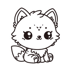 Cute Baby Wolf Vector Art, Adorable Wolf Pup Illustration, Kawaii Wolf Cub Vector