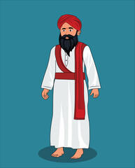 Indian village man cartoon character design
