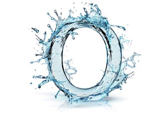 Obraz premium Water splashes forming a circular ring on a white background, showcasing dynamic motion and fluidity. Generative ai