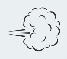 Steam cloud or air puff with comic style icon vector design.