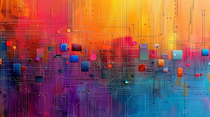 A digital art piece depicting the Earth with vibrant colors and intricate details
