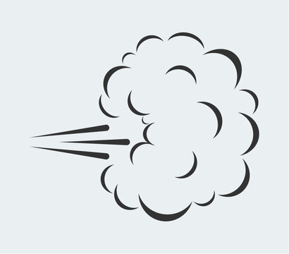 Steam cloud or air puff with comic style icon vector design.