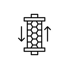 Water filter outline icons, minimalist vector illustration ,simple transparent graphic element .Isolated on white background