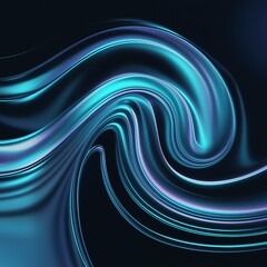 Abstract fluid 3d render holographic iridescent neon curved wave in motion dark background Gradient design background wallpaper
