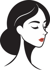 Elegant Woman Face Vector Art, Stylish Female Portrait Illustration, Minimalist Woman Face Design