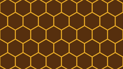 Honeycombs Pattern with honeycombs on a brown background. Seamless honeycombs. Colors are easily edited. 