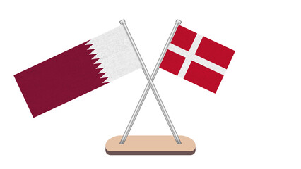 Denmark Qatar Flag