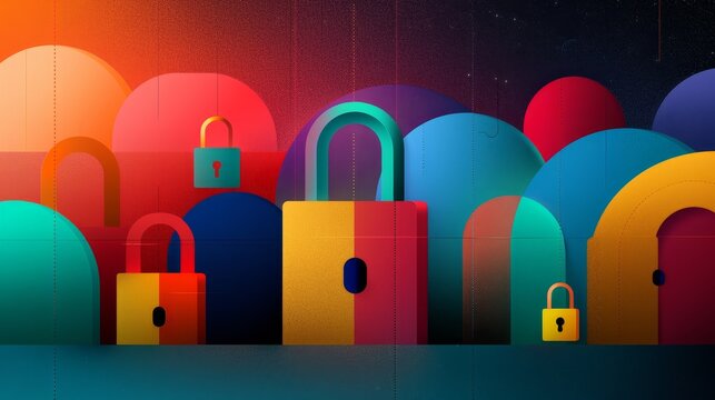 A padlocks in an abstract design, symbolizing security and protection for the website's visual identity.