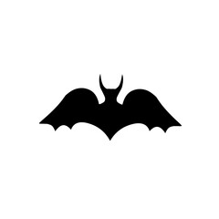 Black silhouettes of halloween bats set on white background