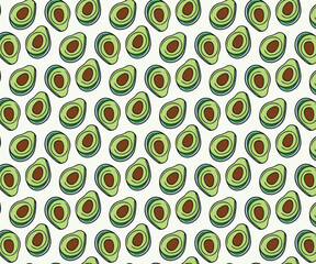 Cute little avocado,  seamless pattern for fabric, textiles, clothing, wrapping paper, cover, banner, home decor, abstract backgrounds, vector illustration
