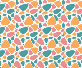 Cute little abstract geometric shapes, seamless pattern for fabric, textiles, clothing, wrapping paper, cover, banner, home decor, abstract backgrounds, vector illustration