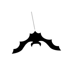 Black silhouettes of halloween bats set on white background