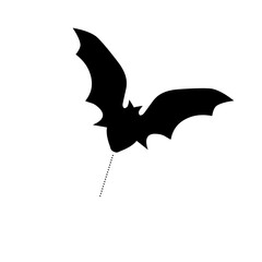 Black silhouettes of halloween bats set on white background