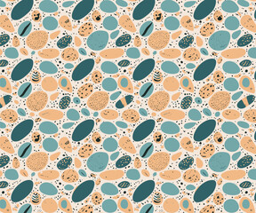 Cute little abstract round, seamless pattern for fabric, textiles, clothing, wrapping paper, cover, banner, home decor, abstract backgrounds, vector illustration