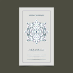 Vintage mandala wedding invitation card