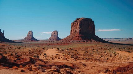 Naklejka premium A stunning view of the iconic rock formations of Monument Valley in Arizona, USA.