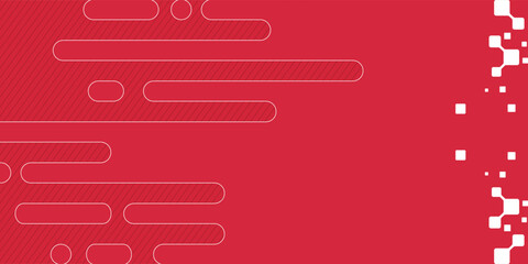 Obraz premium Modern style white abstract background. abstract red geometric shapes and black stripes. Design for all fields, vector illustration.