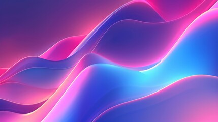 Vibrant neon pink and blue waves blend on a colorful gradient, forming a stylish and modern design ideal for a trendy wallpaper