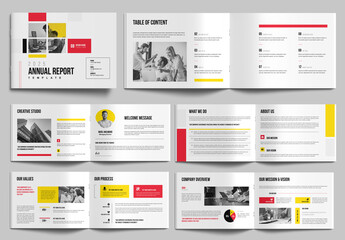 Annual Report Template With Red Color